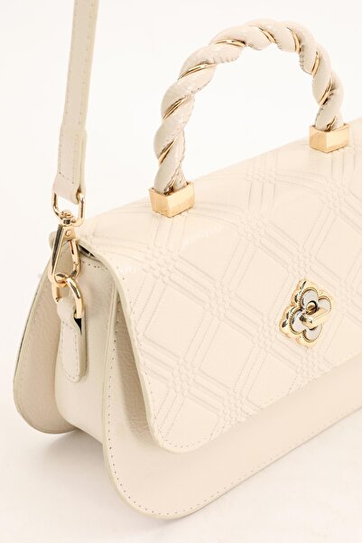 Levidor Cream Patent Leather Women's Shoulder Bag 930180