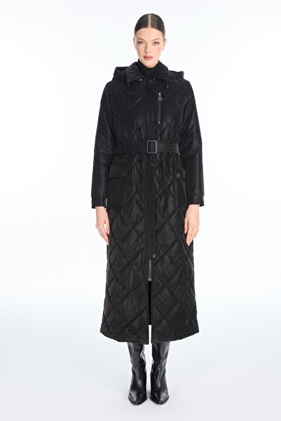 Zühre Kapüşonlu Kemerli Mont