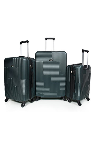 MORANO Hard-Side Luggage Set Lightweight 4 Double Wheeled Suitcase with Built-In Type Lock (Set of 3 Pcs)