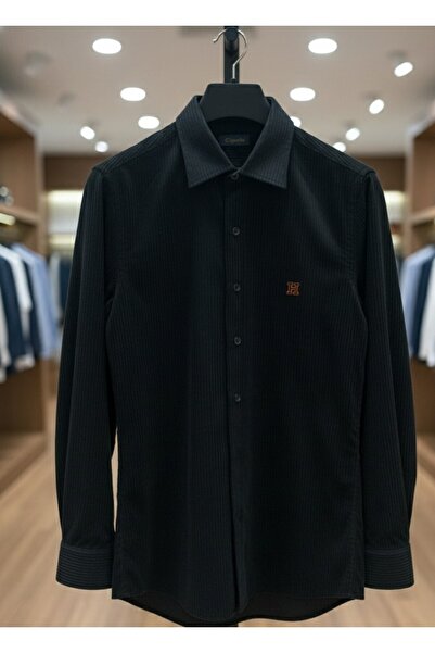 YusGos Men's Regular Fit Corded Fabric Velvet High Quality Winter Shirt