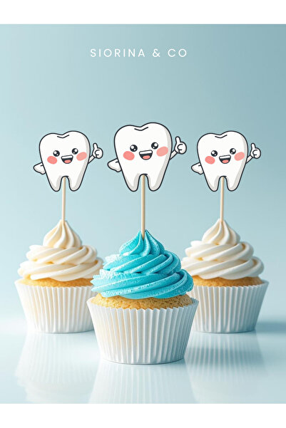 Siorina Co & Event İlk Dişim Çıktı Kürdan Süsleri Cupcake Kürdanı Bebek Diş B...