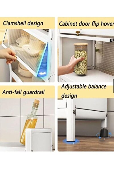 KEKE 3-Tier Stackable Organizer Cabinet with Doors