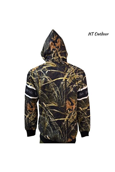 HT Outdoor Μπουφάν με φερμουάρ με σχέδιο καλαμιού και φιγούρα πάπιας