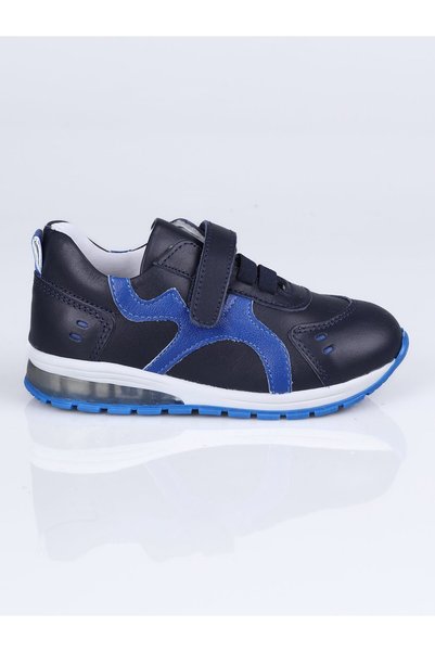WORLD KİDS 027 Genuine Leather Sports Shoes B.-Navy Blue - 22