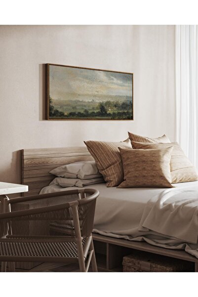 Emoda home Trove لوحة جدارية بعنوان "حقل بري تحت السماء" – منظر ريفي عتيق (مؤ...