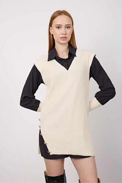 By Özge Ulaş Knitwear Sweater Shirt Combination Double Product