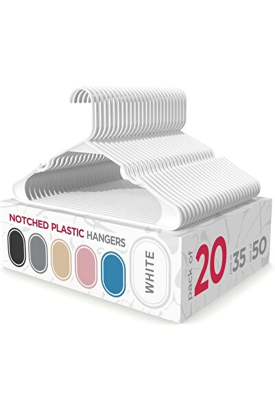 Generic Sharpty White Plastic Hangers - Ideal Everyday Plastic Clothes Hanger...