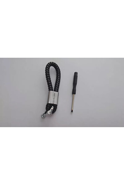 AMG Metal keychain with braided leather and Mercedes logo