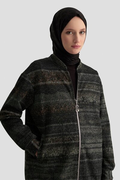 Armine Trend Self Patterned Shiny Transitional Jacket Cardigan Modaayka 25Ayc538