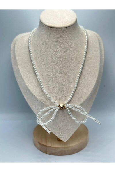 MyladyAccessoriess Fiyonk Detay İnci Kolye (Pirinç Kaplama)