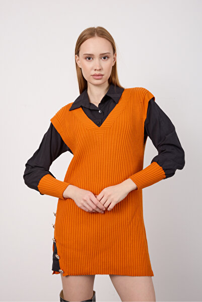 By Özge Ulaş Knitwear Sweater Shirt Combination Double Product