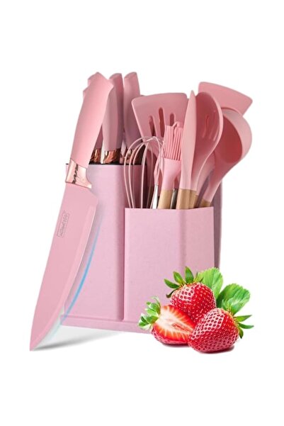 stuffix Kitchen Utensil Set, 19 pieces, silicone, pink