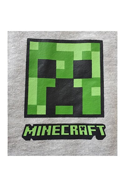 Mojang Minecraft Kids Hoodie Creeper Logo - 7-8 years - Gray