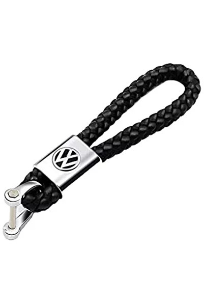 VW Breloc metalic cu piele împletită și logo