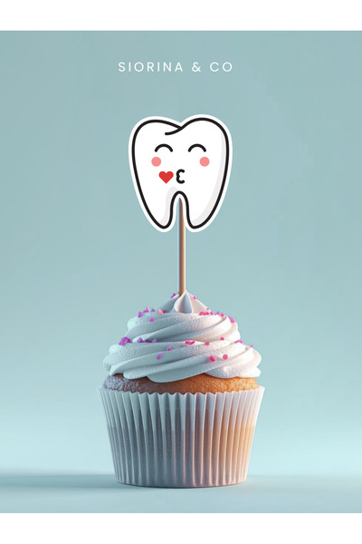 Siorina Co & Event İlk Dişim Çıktı Kürdan Süsleri Cupcake Kürdanı Bebek Diş B...