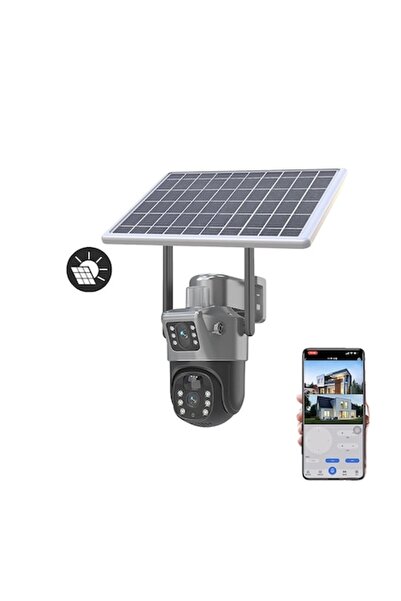 stuffix Dual-lens Wireless 4G Solar-Powered Surveillance Camera, 360°