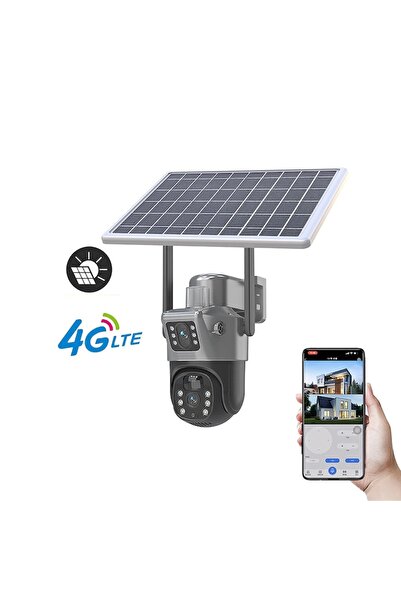 stuffix Dual-lens Wireless 4G Solar-Powered Surveillance Camera, 360°