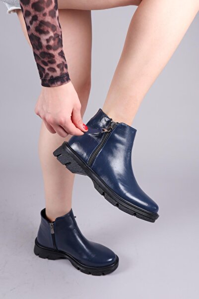 Birikon Μπότες CONNEL με αξεσουάρ με φερμουάρ ΣΚΟΥΡΟ ΜΠΛΕ