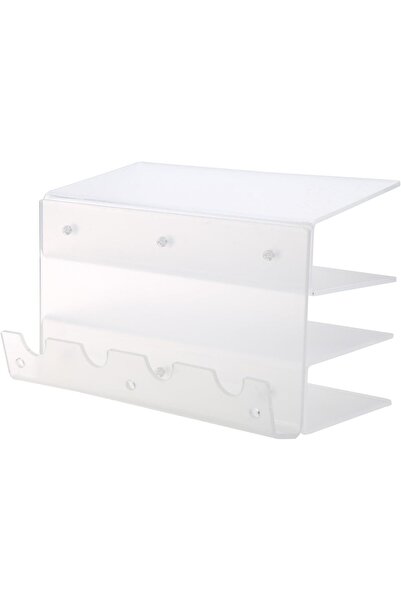 Slasa 3-Tier Acrylic Keyboard Storage Rack Desktop Organizer 26.5x16x15 cm