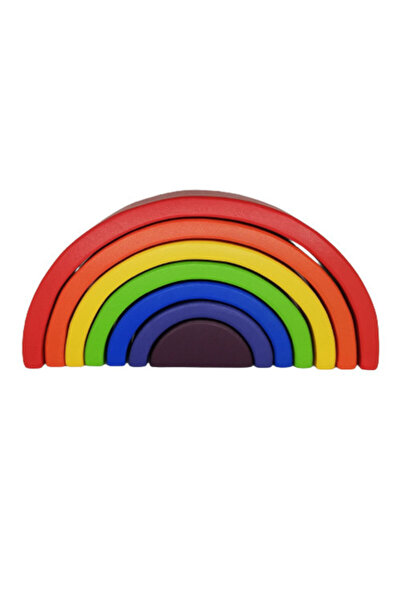 OEMN Curcubeu din lemn lucrat manual, 7 bucăți