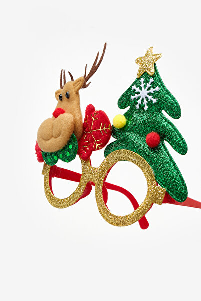 Le Mabelle Christmas Party Glasses with Multicolored Pine Tree and Deer Figures