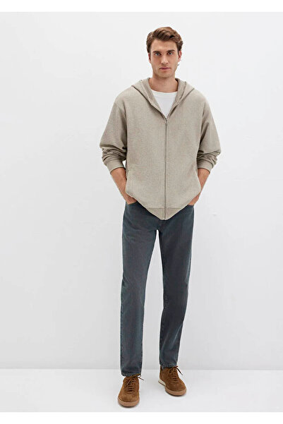 Mavi με κουκούλα Μπεζ φούτερ με φερμουάρ Loose Fit / Χαλαρή Άνετη Κοπή 0S10520-70154