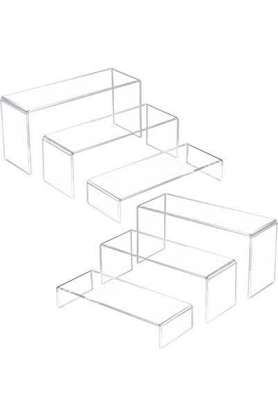 Slasa Transparent Acrylic Display Riser Stand – Multi-Tier Shelving for Home & Retail