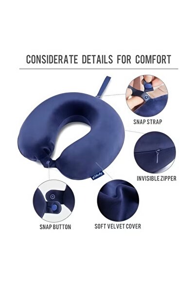 Generic Travel Neck Pillow U-Shaped Memory Foam Pillow for Airplane Train Car Bus 360°Neck Support