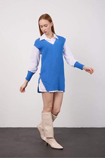 By Özge Ulaş Knitwear Sweater Shirt Combination Double Product