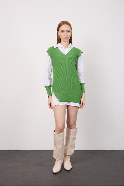 By Özge Ulaş Knitwear Sweater Shirt Combination Double Product