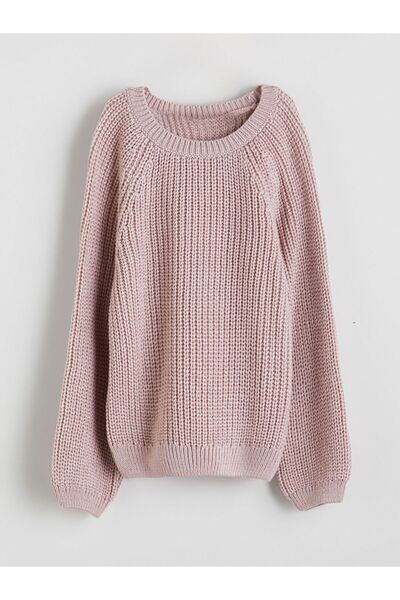 LC Waikiki Lcw Eco Pink Crew Neck Girl's Knitwear Sweater