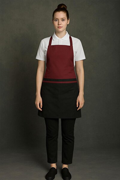 Netto İş Elbiseleri مريلة مزدوجة اللون مصنوعة من قماش الألبكة