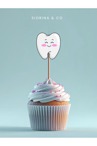 Siorina Co & Event İlk Dişim Çıktı Kürdan Süsleri Cupcake Kürdanı Bebek Diş B...