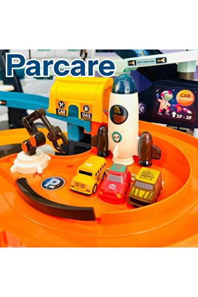 RCO Interactive Circuit with Parking, Space Track with Lights, Sounds, Electric Lift and 4 Mini Cars