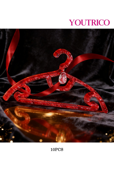 Youtrico شماعة ملابس مانعة للانزلاق برائحة عطرة - تصميم بنمط موجة فاخر (١٠ قطع)