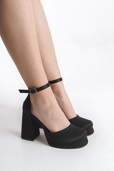 FEMME فستان سهرة نسائي ذو مقدمة حادة ومنصة وشاح وأحذية نارا