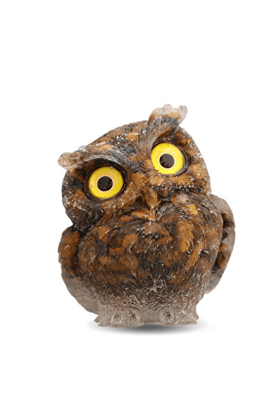 craftmystic Figurină Bufniță Ochi de Tigru - Protecție și Claritate Mentală