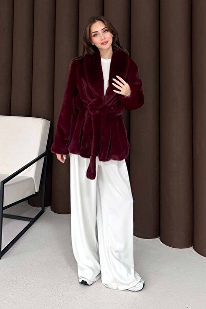 Melike Tatar Belted Fur Coat 32-3713