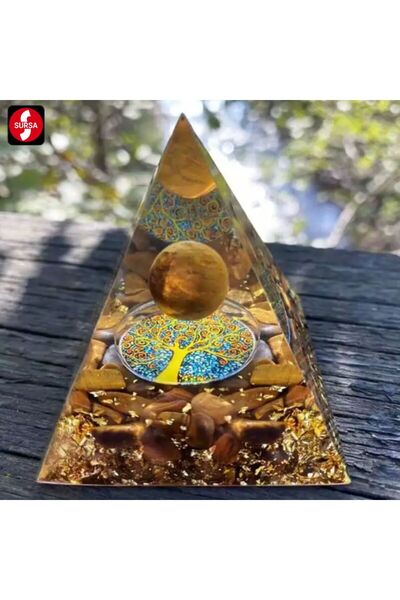 OEM Piramida Orgonită Ochi de Tigru, Protecție, Vindecare și Clarviziune