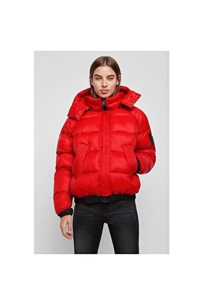 Desigual Bergen down jacket with detachable hood, Red, L