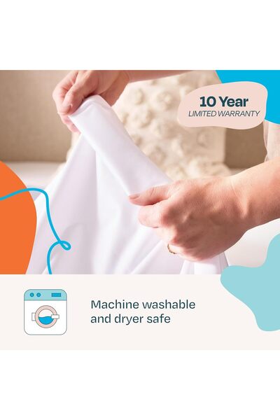 Linenspa Smooth Top Premium Mattress Protector, White, King