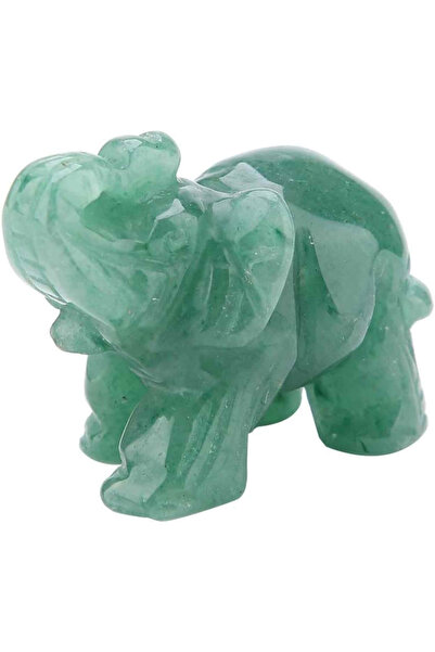craftmystic Χειροποίητο πράσινο αγαλματίδιο ελέφαντα από ημιπολύτιμη πέτρα Αβ...