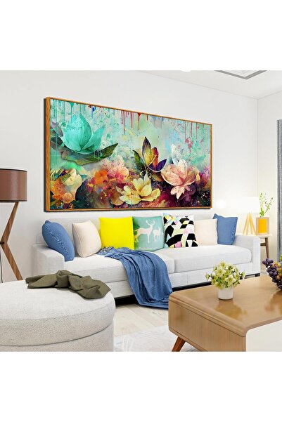 Emoda home Trove لوحة جدارية زهرية مؤطرة مقاس 120×60 سم – طباعة قماشية لزهرة ...