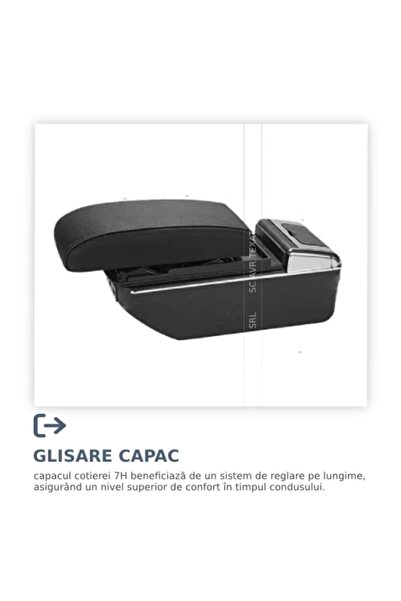 AVR Armrest for Renault Captur 1 Facelift (2017-2019) model 7H, black faux leather, USB ports