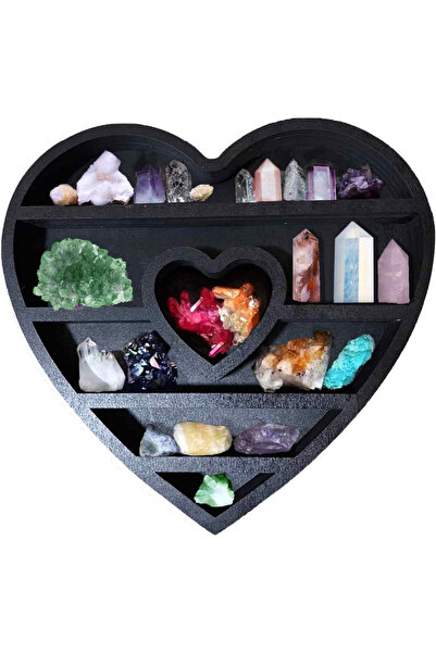 craftmystic Mini raft 30x30 cm din lemn pentru cristale, uleiuri esențiale, m...