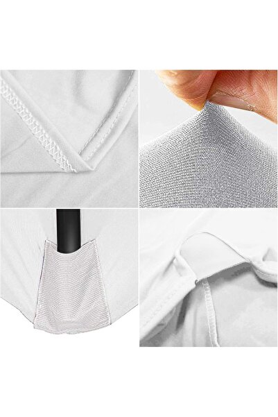 Showay 6ft Stretch Spandex Rectangular Tablecloth - White