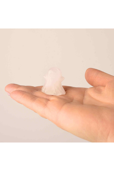 craftmystic Figurină fantomă din piatră semiprețioasă de obsidian sculptată m...