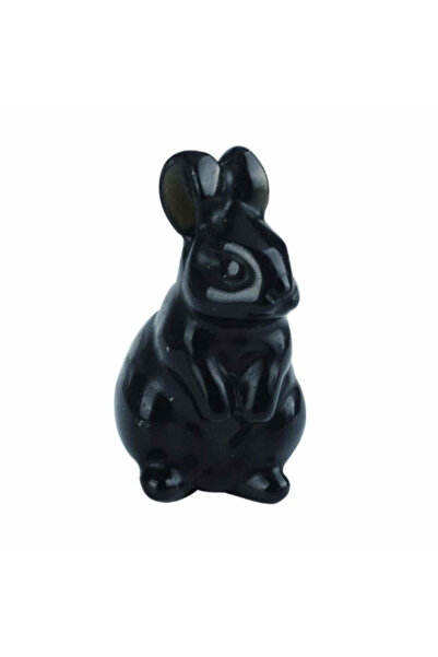 craftmystic Figurină în formă de iepure de 4 cm, sculptată manual din obsidian - Cristale și pietre semiprețioase