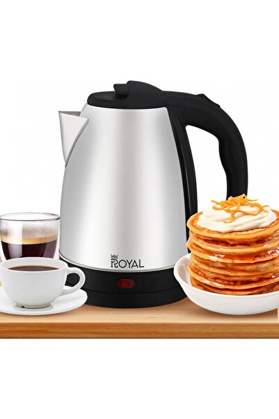 Royal Stainless Steel Electric Kettle 1.8L - 1800W - 50/60Hz - 360° Rotating Base - Overheat Protec