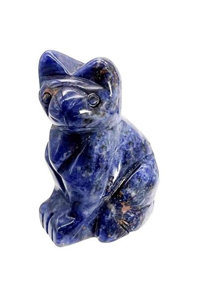 craftmystic Figurină pisică Sodalit 4cm sculptată manual din cristal semipreț...